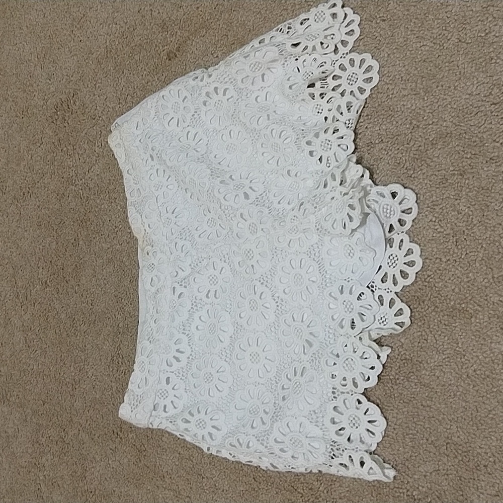 Flowery White Shorts